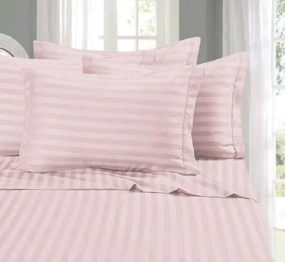 Cooling Stripped Pink/coral Queen Sheet Set 4 Piece New In Package