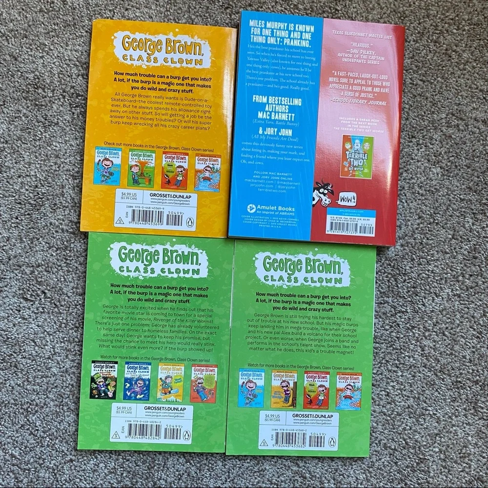 4 kids books The Terrible Two and George Brown Class Clown books