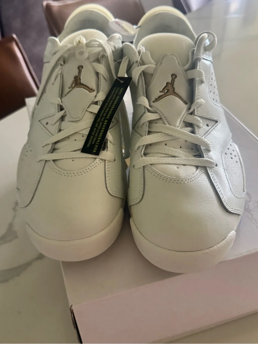 Jordan Men’s White Athletic Sneakers with Metallic Jumpman