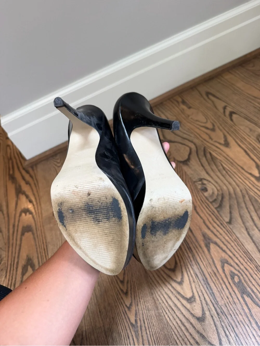 Vintage Enzo Angiolini Black Patent Platform Stiletto Heels Size 10