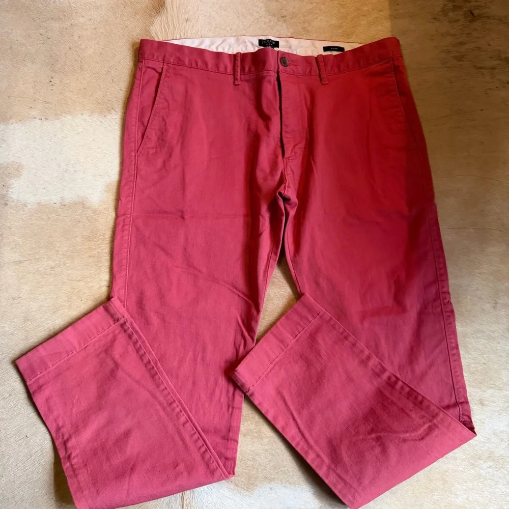 J. Crew Red Straight-Leg - slim cut w-33 l-32