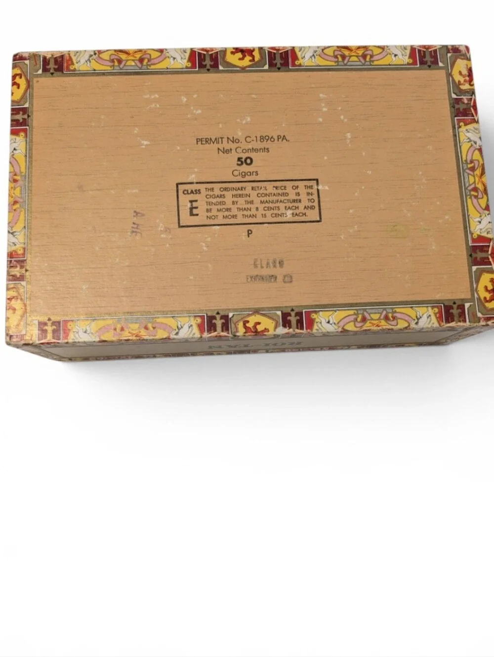 VINTAGE El Roi-Tan Cigar Box Decorative Red Yellow Brown Storage Container