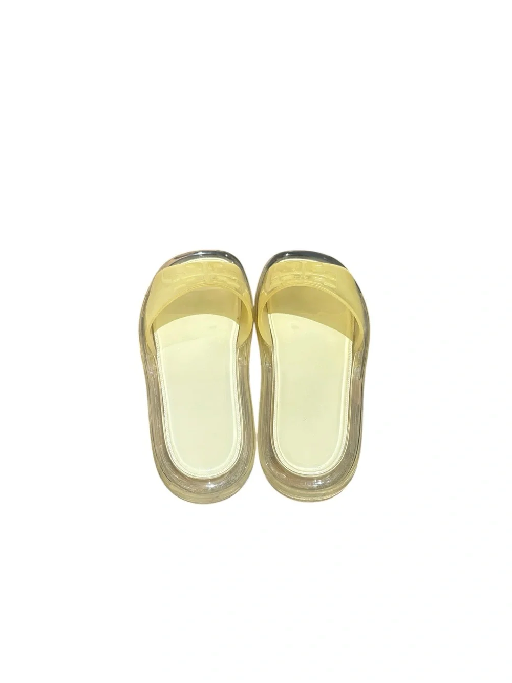 Tory Burch New Ivory Bubble Jelly Slide Sandals with Embossed Logo