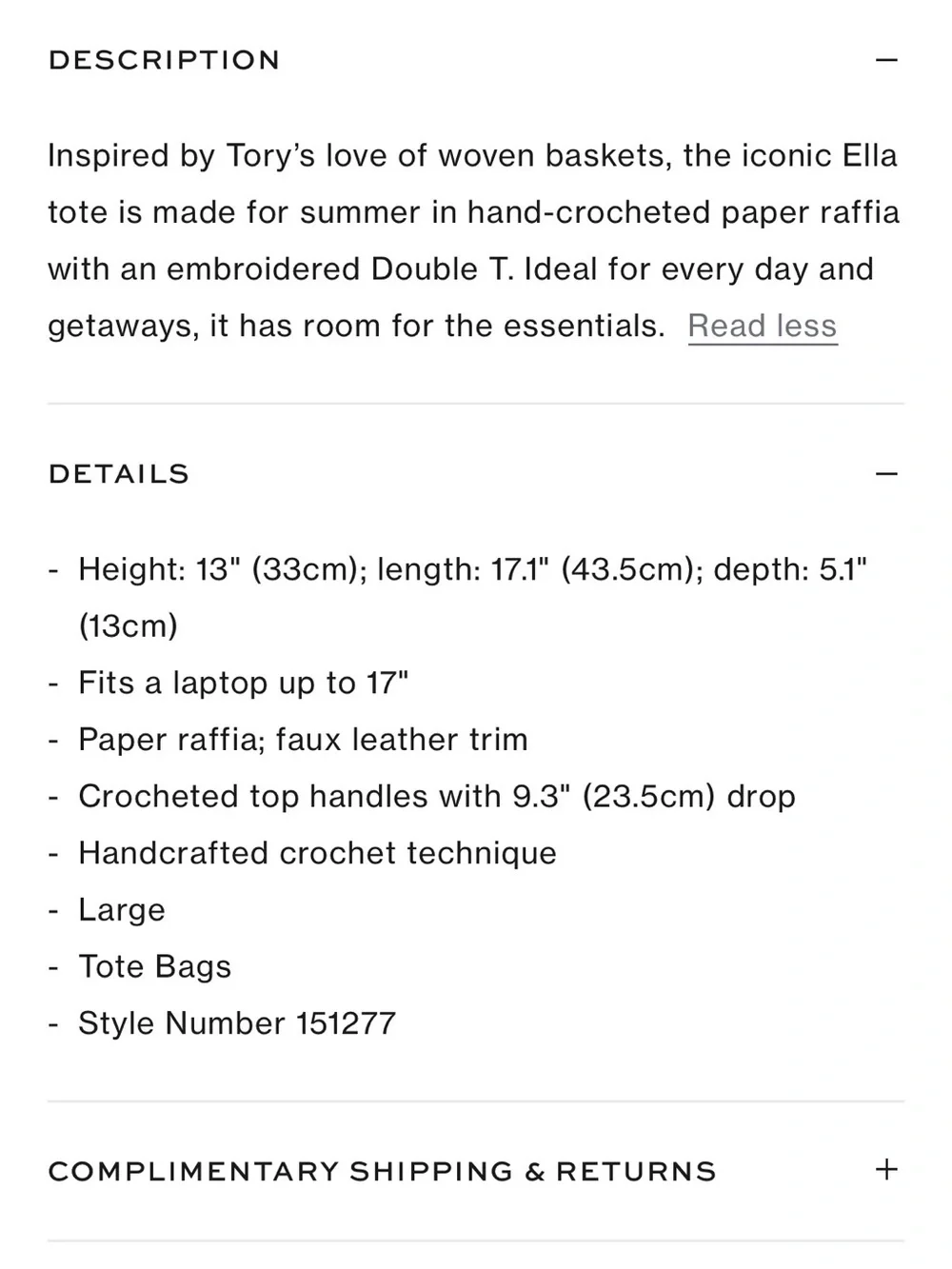Tory Burch handcrafted crochet