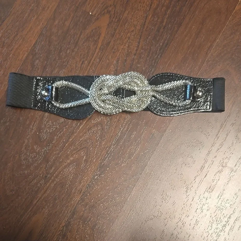 Elegant Black and Silver Women's Belt