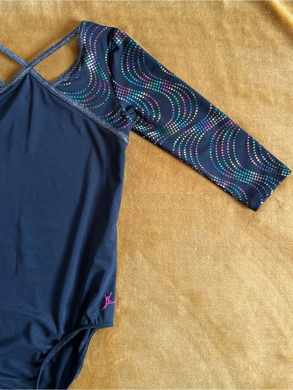 CAPEZIO Future Star Dance Leotard Black LARGE 10/12 Gymnastics Long Sleeve