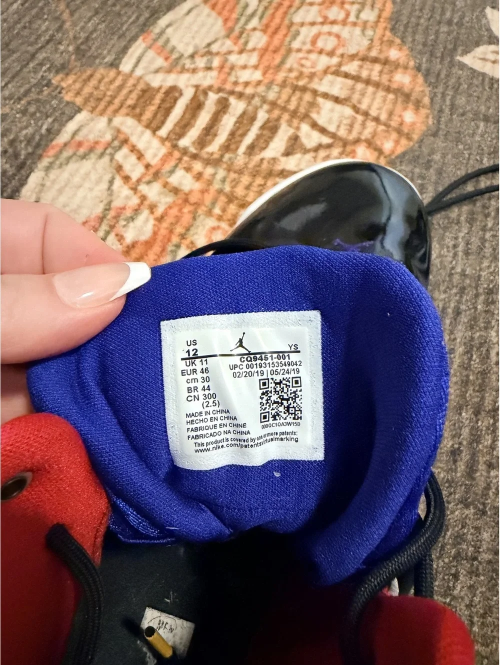 Jordan cq9451 size