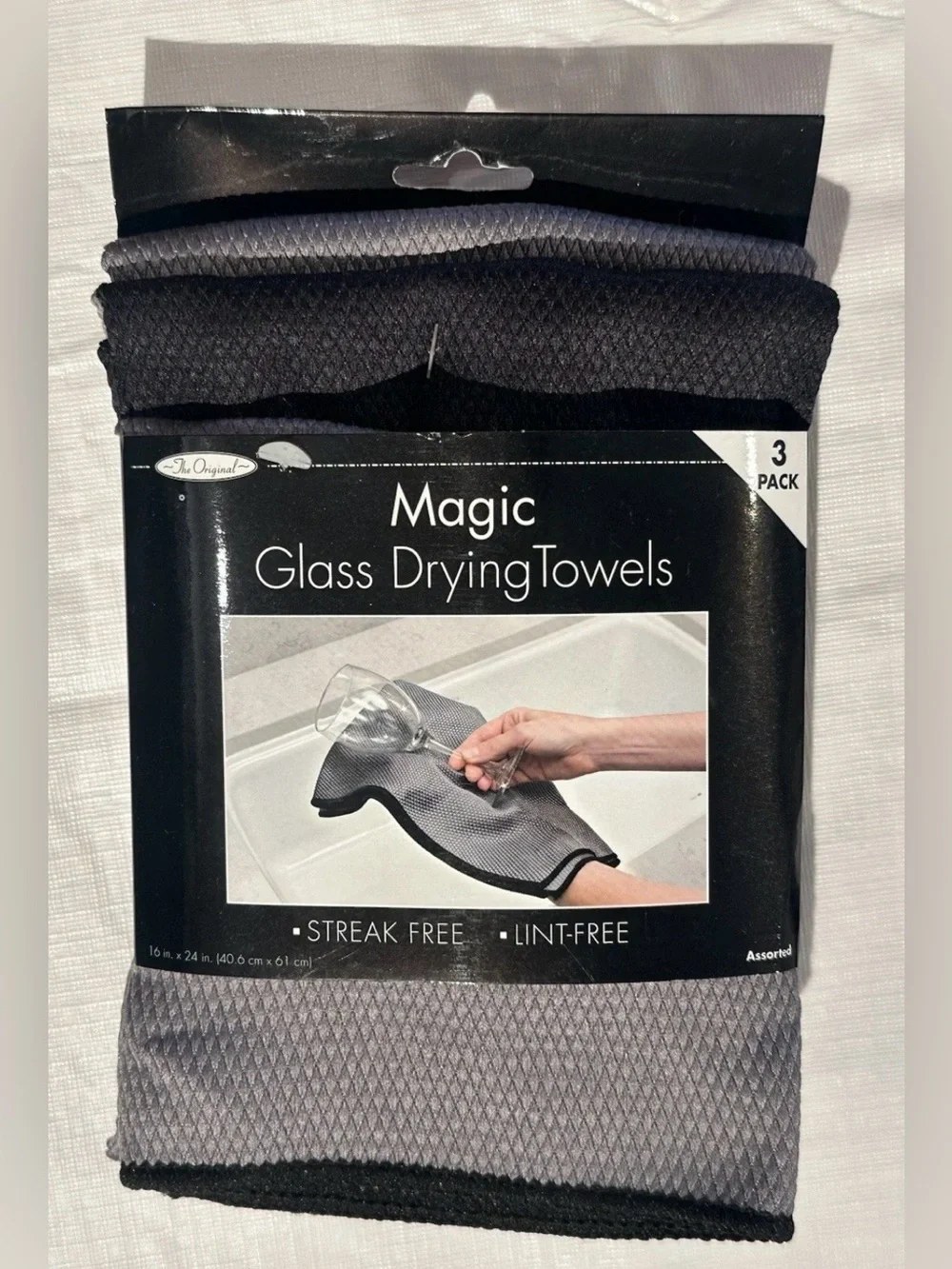 NEW 3 PK ORIGINAL MAGIC GLASS DRYING TOWELS CLEANING MICROFIBER GLASSES MIRRORS