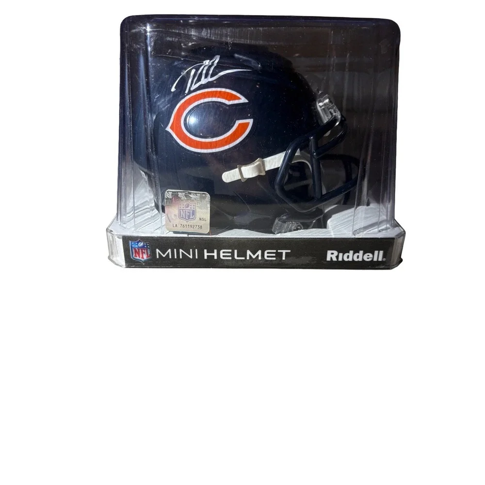Roschon Johnson Riddell Autographed Bears‎ Mini Helmet Becket Certified