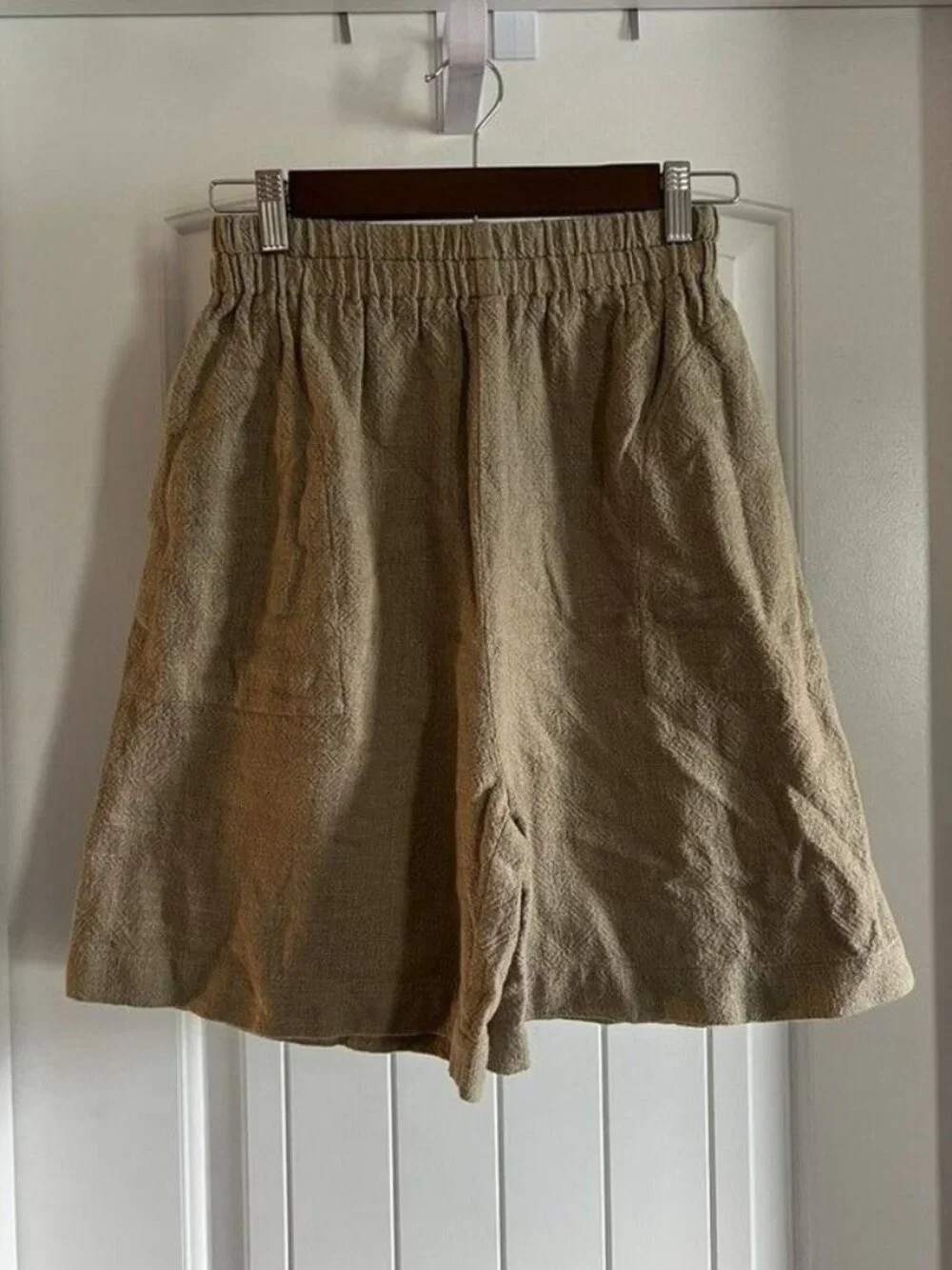 Vintage Linen Blend Casual Shorts