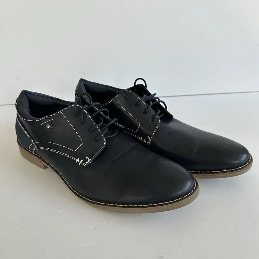 Restoration Memory Foam Men's Oxford Dress Shoes Sz 12M Mitch Navy Blue Corpcore