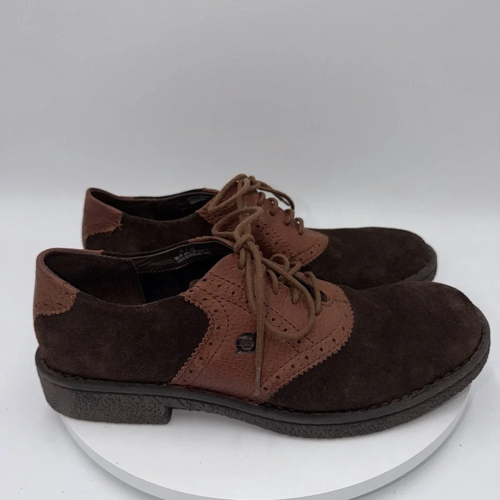 Born Two Tone Brown Suede Perforated Oxford‎ Dress Shoes Men's Size 10