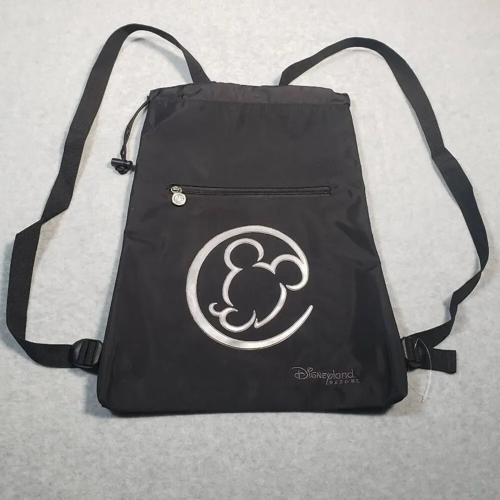 Disneyland Resorts Mickey Mouse Logo‎ Sling Bag Metallic Silver Heavy Duty Nylon