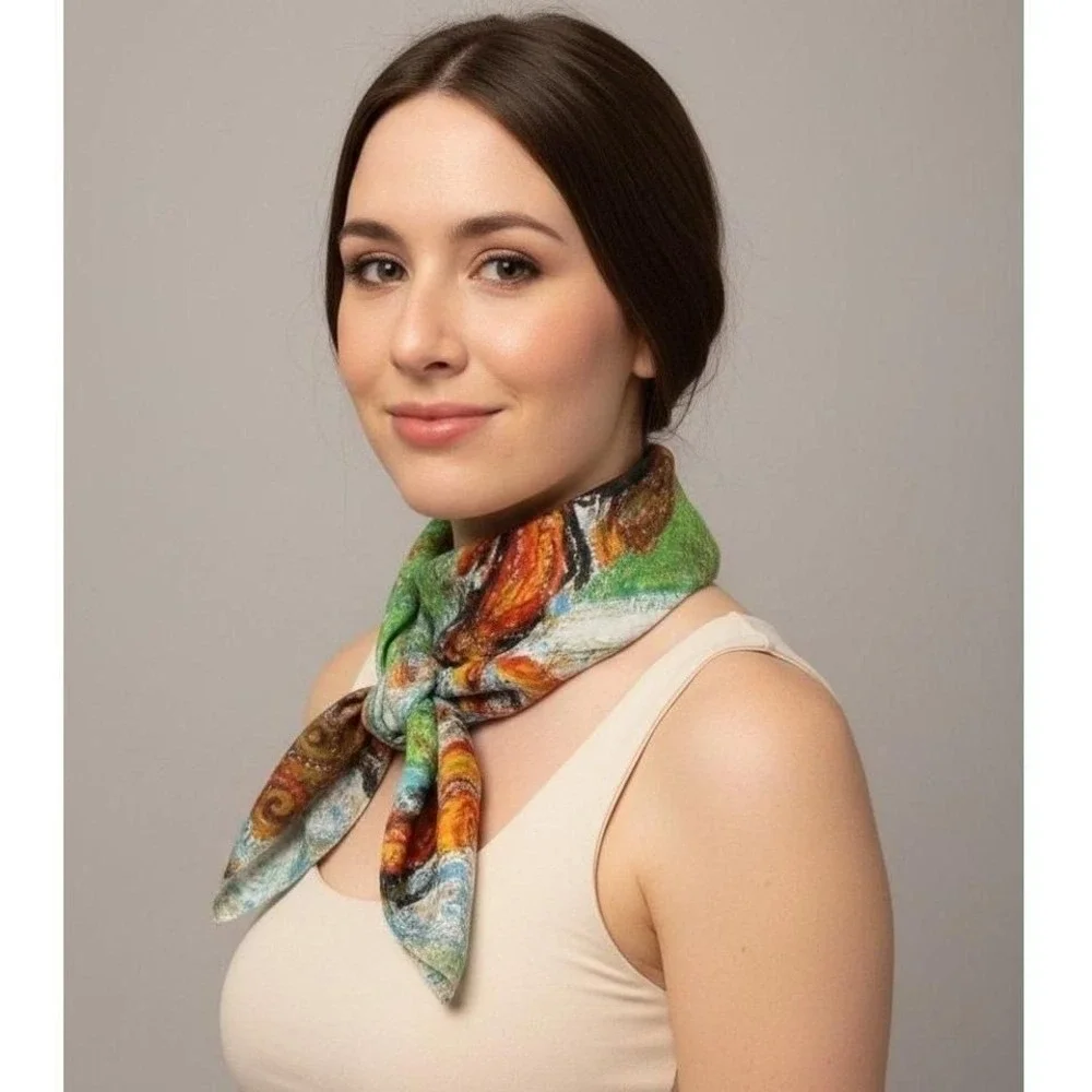 Bloodroot With Blood Chiffon Scarf (Preorder) | Red Botanical Anatomy | Clinical