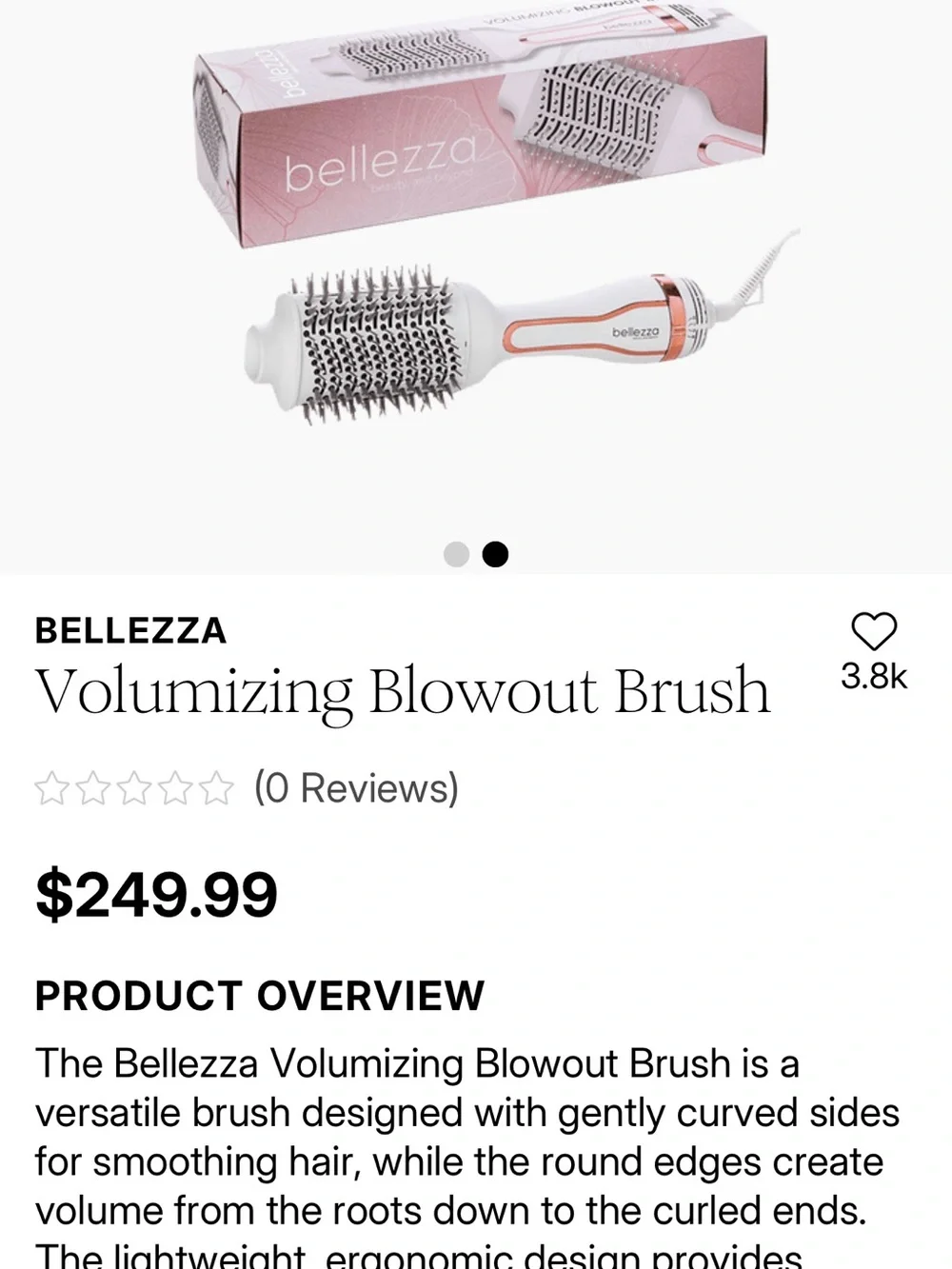 Bellezza Volumizing Blowout Brush - White & Rose Gold
