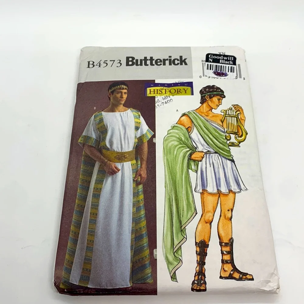 Butterick Making History UNCUT B4573 Ancient Greek Sewing Pattern XL, XXL, XXXL