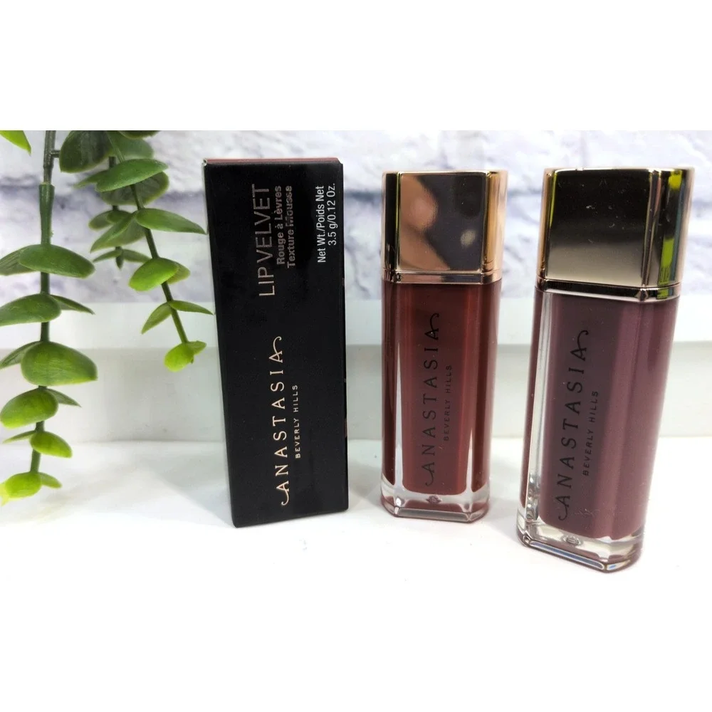 NEW LOT 2🥰Anastasia Beverly Hills Lip Velvet Crimson Blackberry Liquid Lipstick