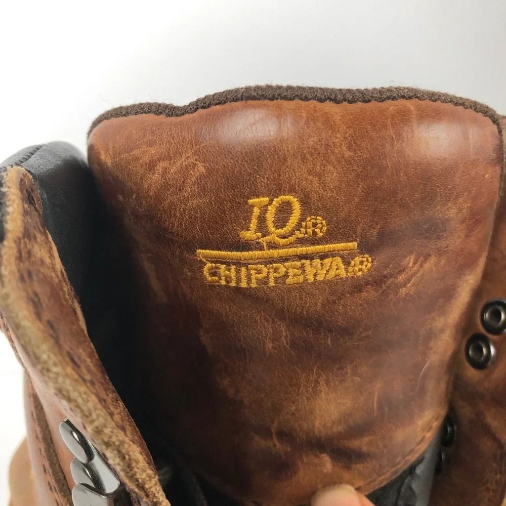CHIPPEWA IQ Waterproof Insulated Leather Work‎ Boots Brown Men's 11 XW 55059