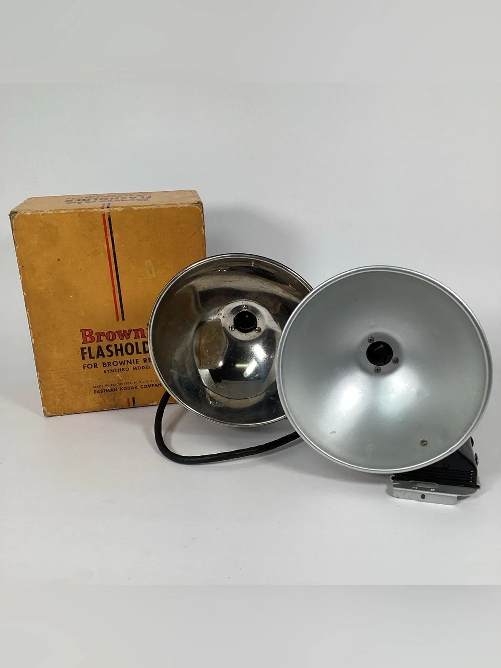 Vtg Kodak Duraflex Flasholder And Brownie Reflex Synchro Model Flasholder