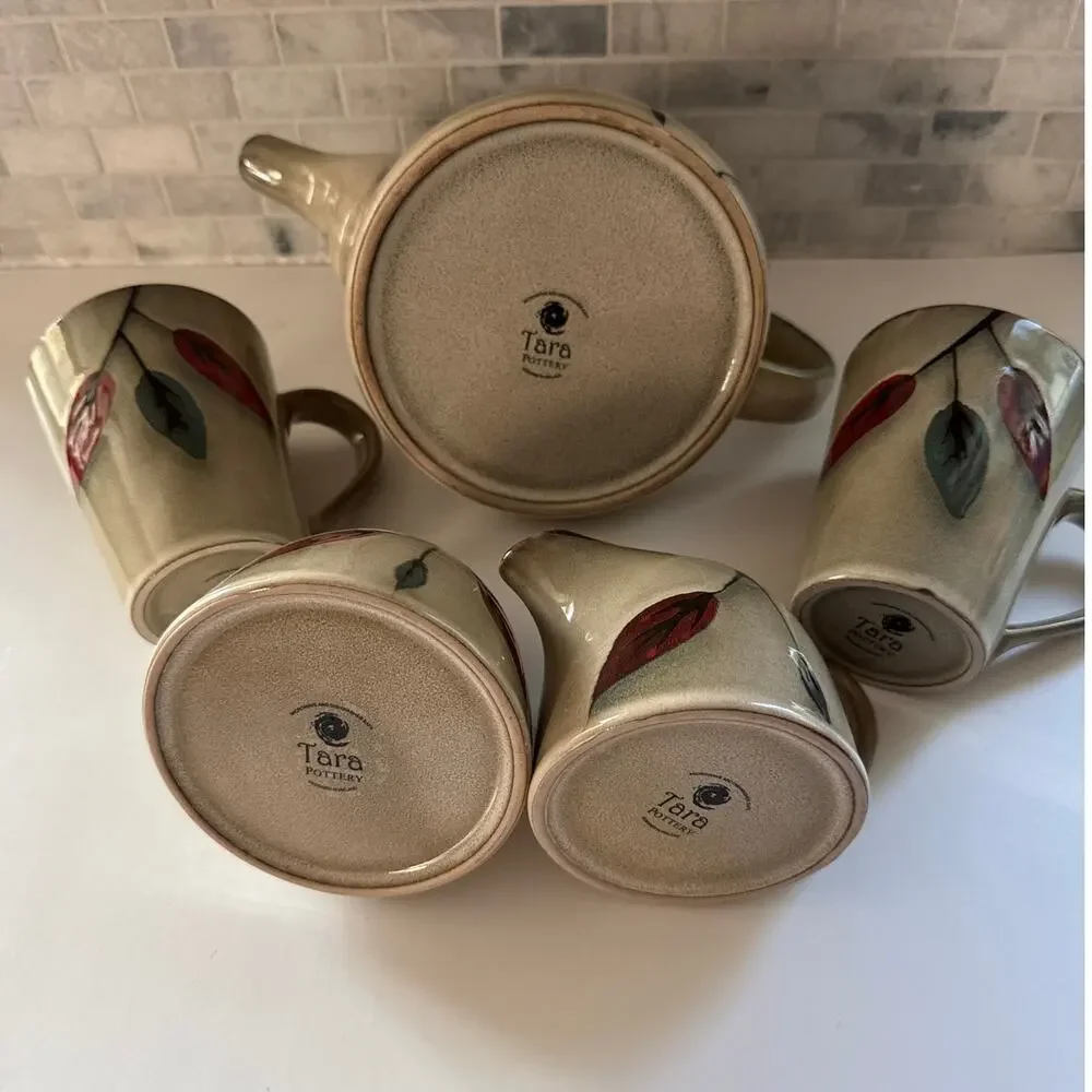 Ireland's Irish Tara pottery Tea Set- tea pot, jug, sugar bowl and two cups