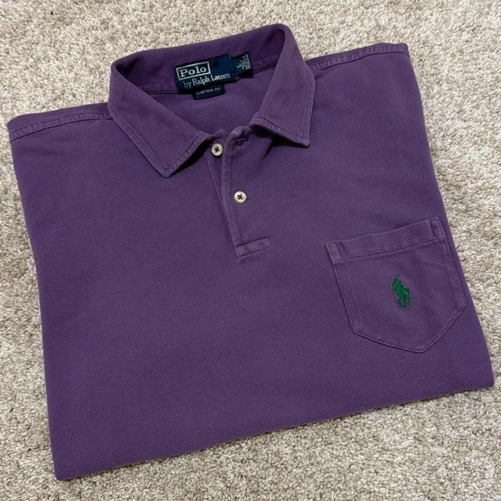 Polo Ralph Lauren Custom‎ Fit Polo | Purple Vintage Wash | Large
