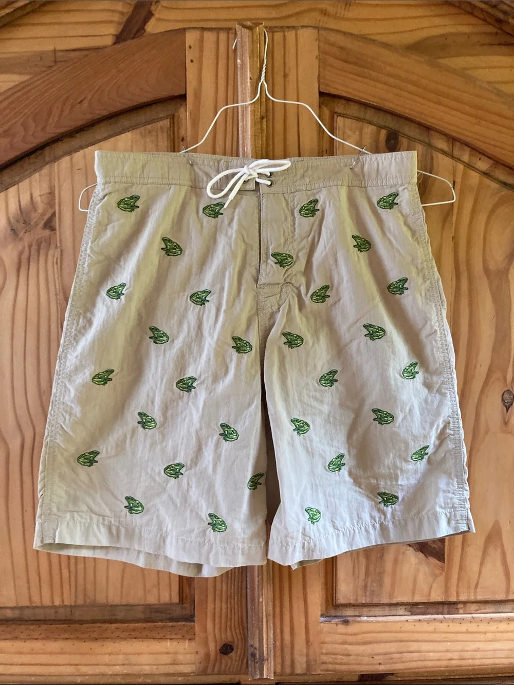Boys Ralph Lauren Polo tan green frogs swim shorts size XL (20)