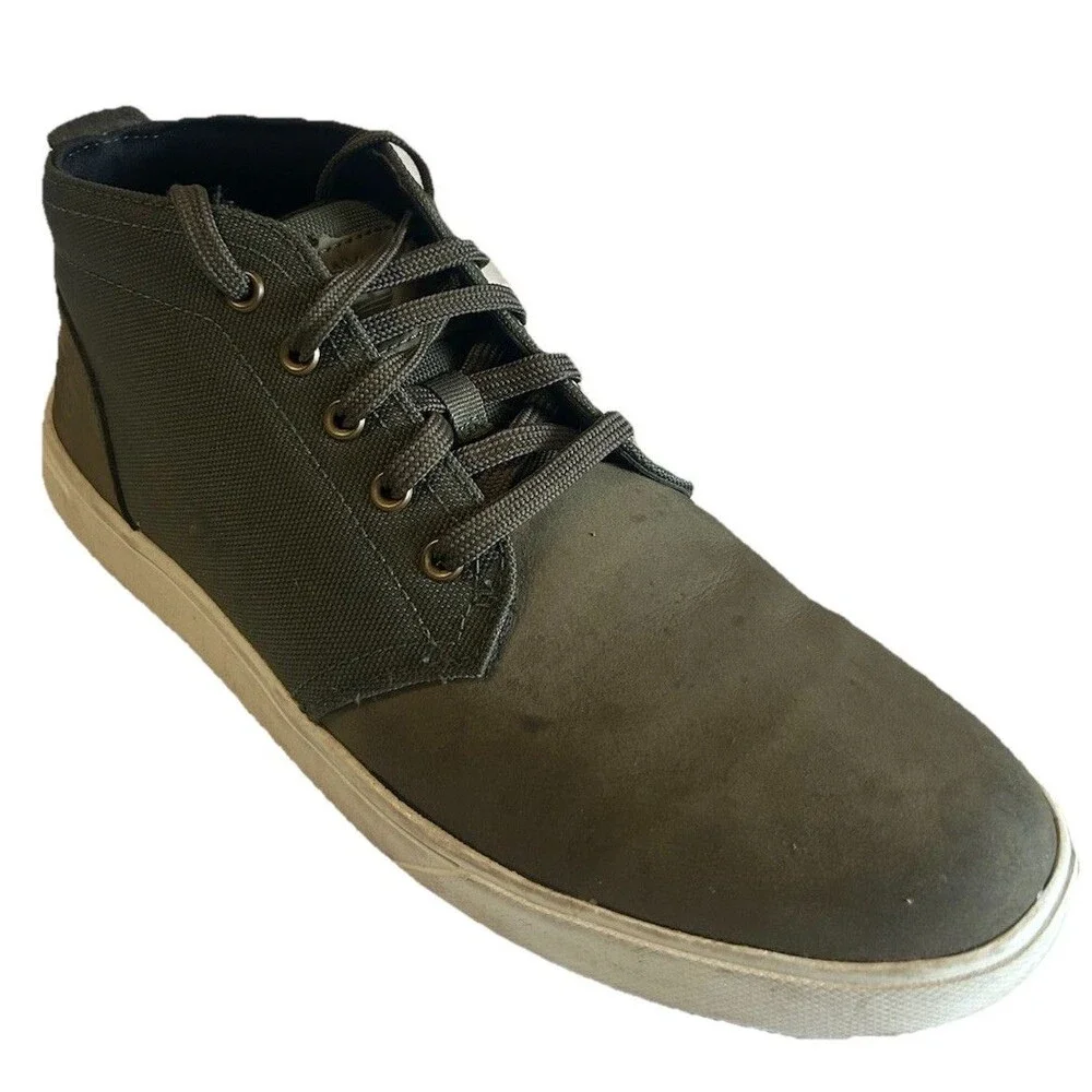 Timberland Davis Square Men's Size 7.5  Chukka Dark Green Nubuck Canvas Sneaker