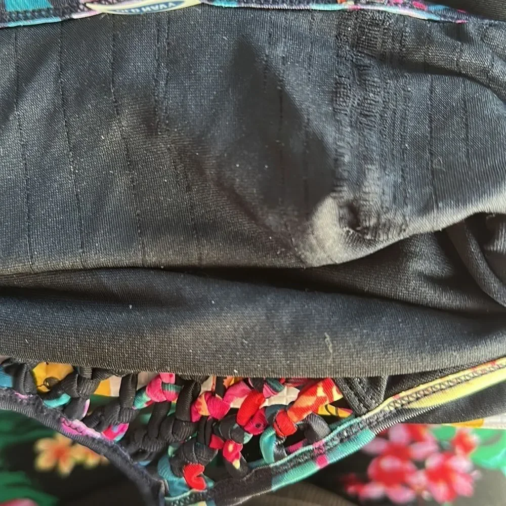 Old Navy One Piece Swimsuit Black Floral Size M | Girl's Bathing Suit Swimwear