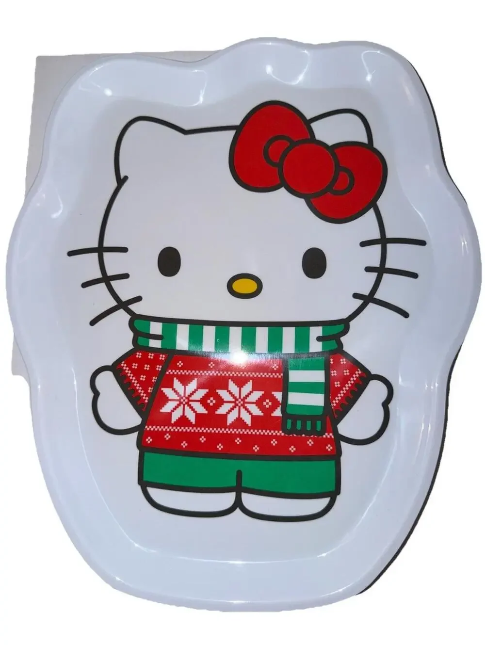 NWT Hello Kitty Christmas Holiday Sweater Melamine Tray Platter Festiv 11.5
