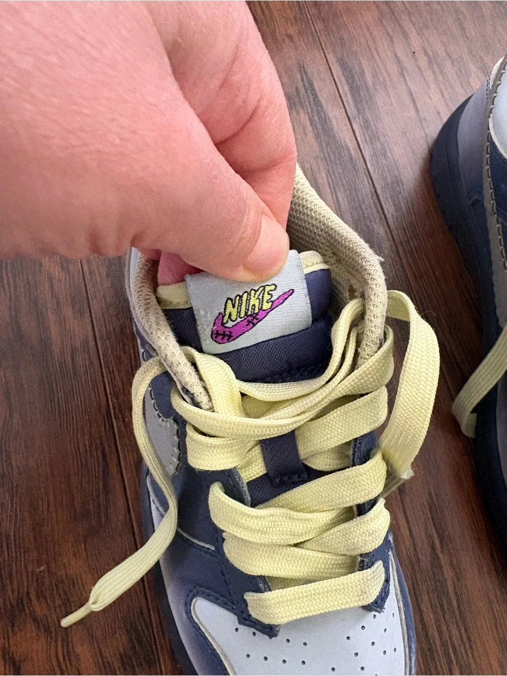 Nike Kids Navy, Light Gray & Yellow Low-Top Sneakers