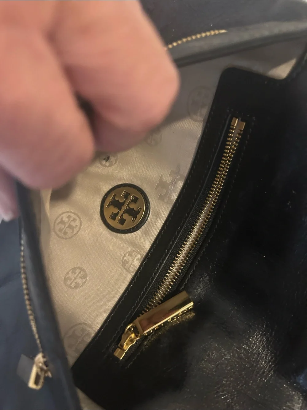 Tory Burch leather logo