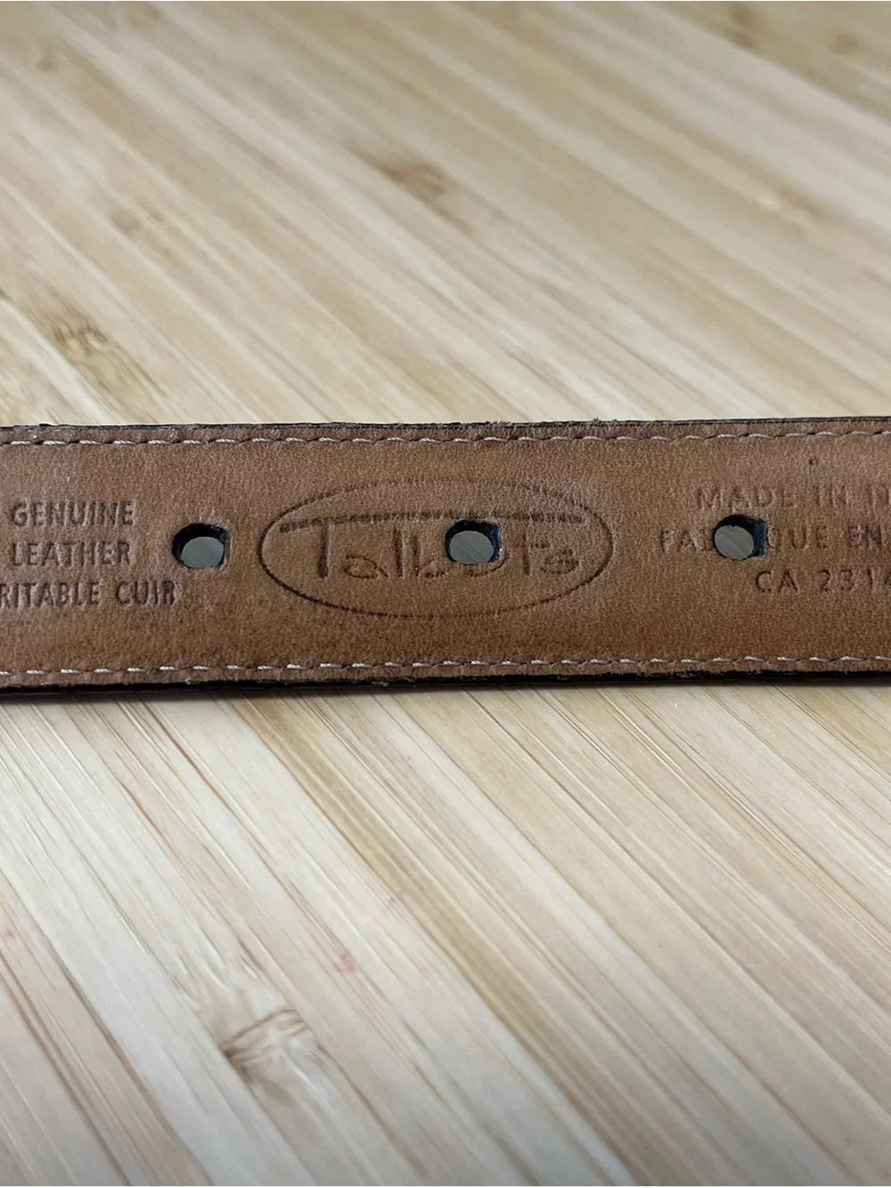Talbots Black Leather Belt with Silver-Tone Leather Buckle Size L Made in Italy