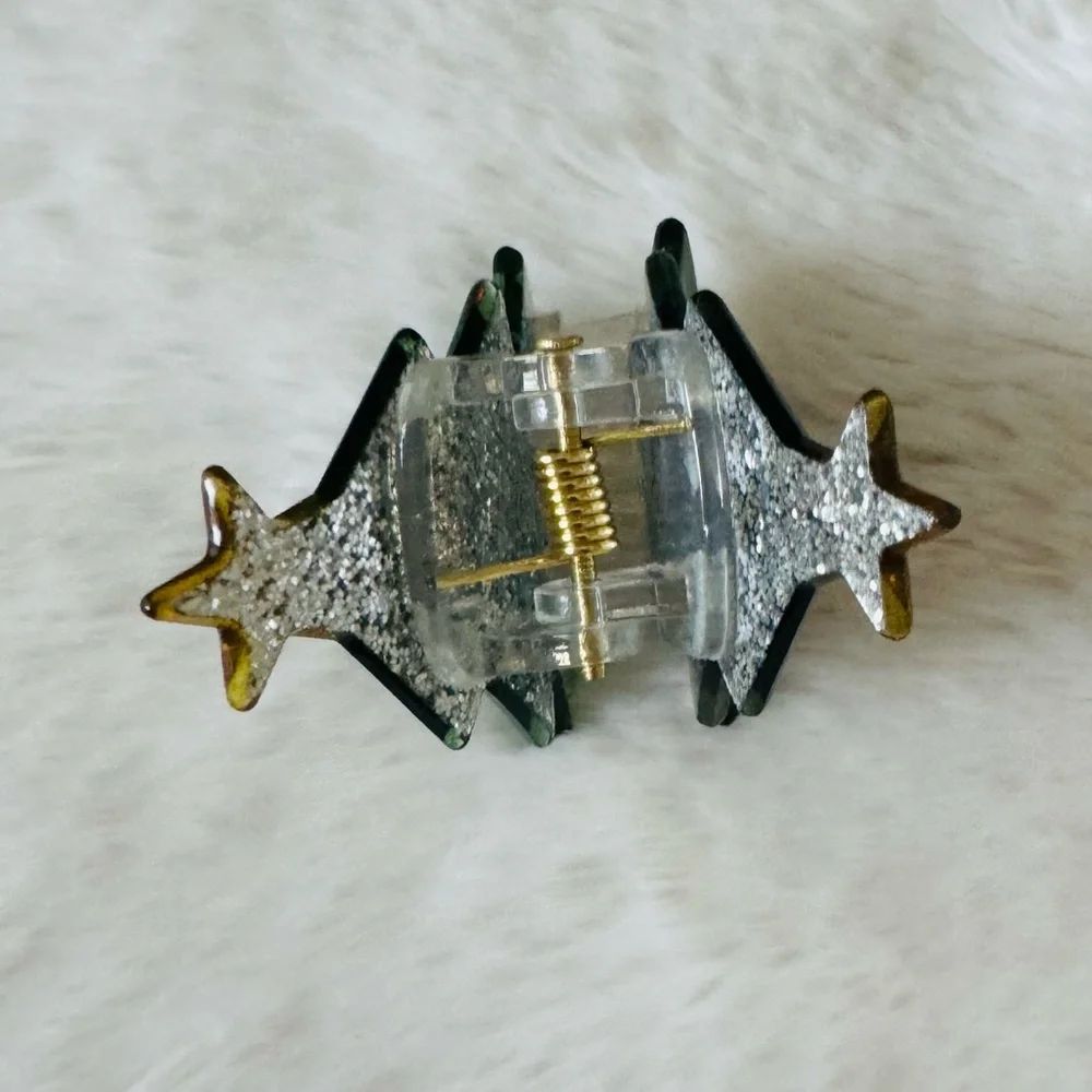 Glittery Christmas Tree Hair Clip for Kids