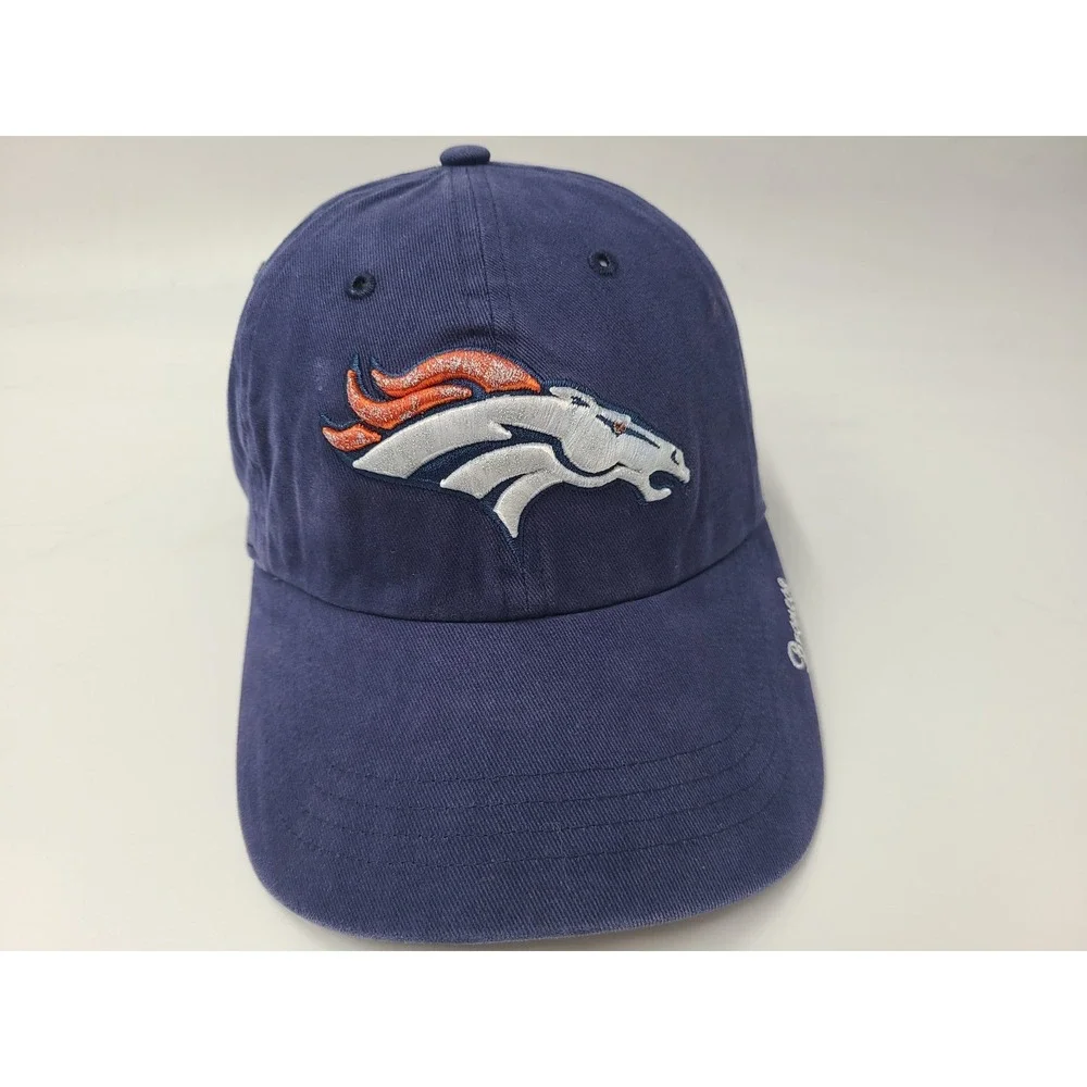 Women Denver Broncos Glitter Sparkles Logo 47 Brand Strapback Adjustable Hat Cap