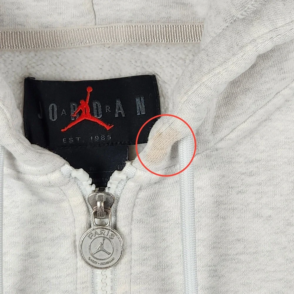 Jordan Paris Saint-Germain Fleece Hoodie Mens XL Gray Full‎ Zip DB6481-051