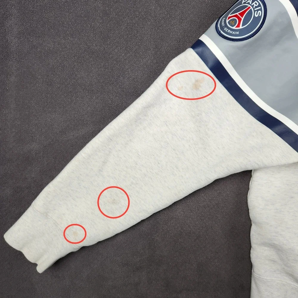 Jordan Paris Saint-Germain Fleece Hoodie Mens XL Gray Full‎ Zip DB6481-051