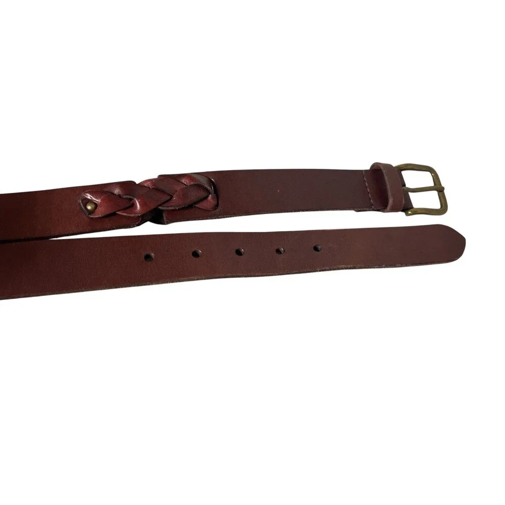 Lucky Brand Women's Boho Cowgirls Brown Braided Leather Belt  Size M  Western