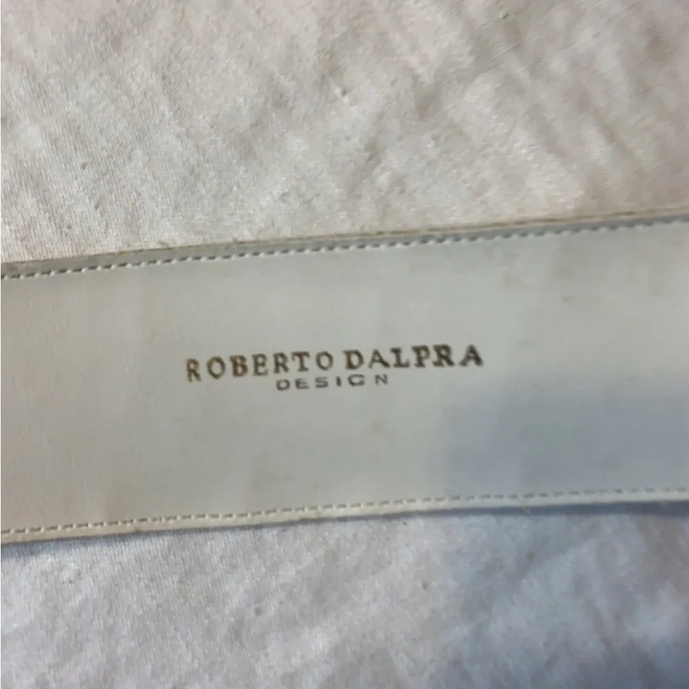 Roberto Dalpra Cream Croc Genuine Leather Bow Belt-Sz 32