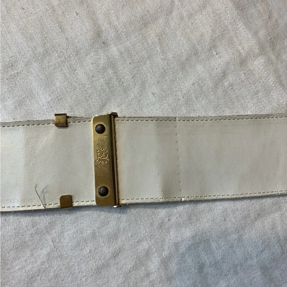 Roberto Dalpra Cream Croc Genuine Leather Bow Belt-Sz 32