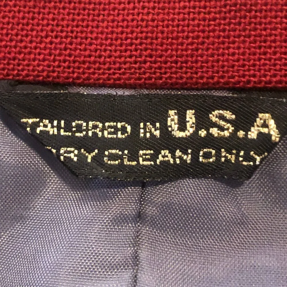 Vintage Edwards Red Blazer — Made in USA | Gold Crest Buttons | Heritage