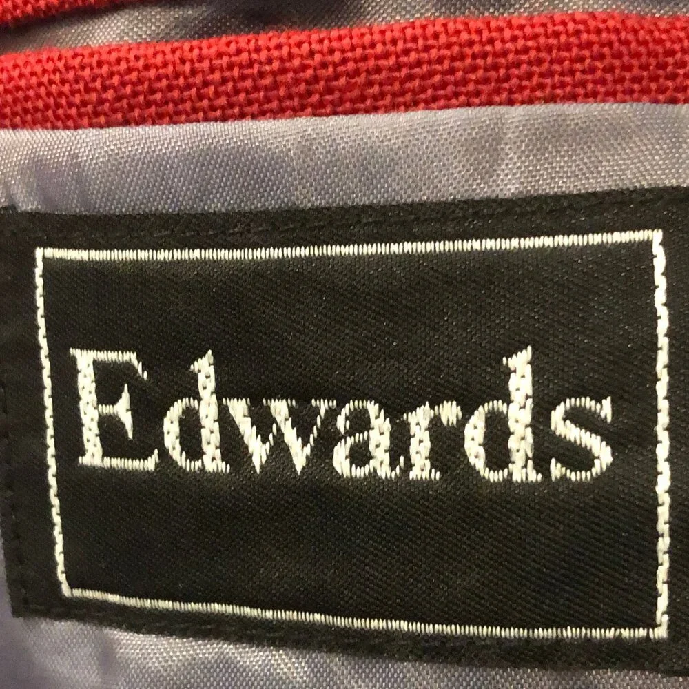 Vintage Edwards Red Blazer — Made in USA | Gold Crest Buttons | Heritage