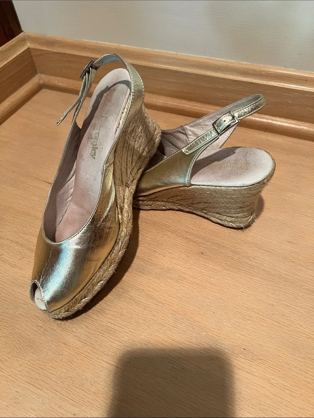 Russell & Bromley shiny gold