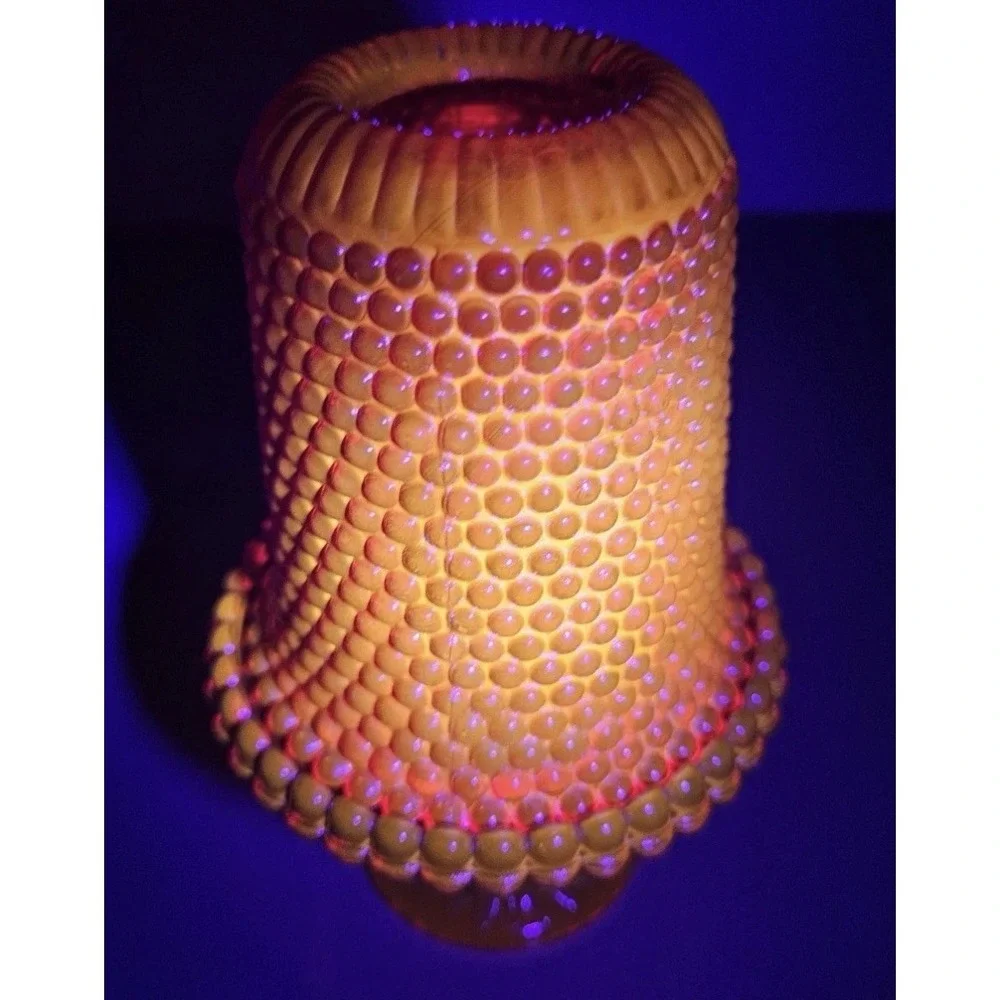 Rare Brooke Thousand Eye Ruby Red Amberina Fairy Lamp Cadmium Glow Complete VTG