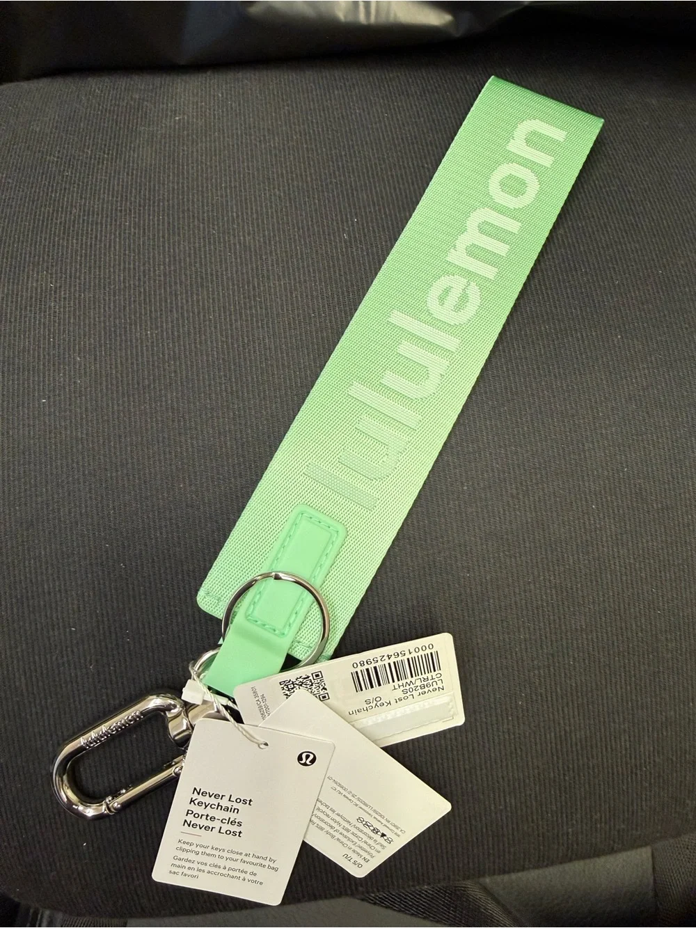 Lululemon Citra Lime Never Lost Keychain