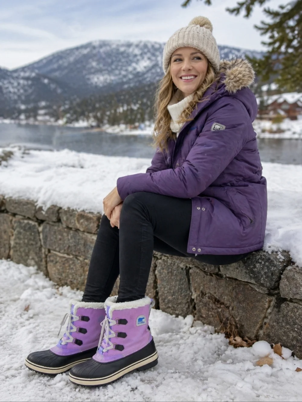 Sorel Tivoli II Waterproof Boots Purple/Brown Women's Size 7