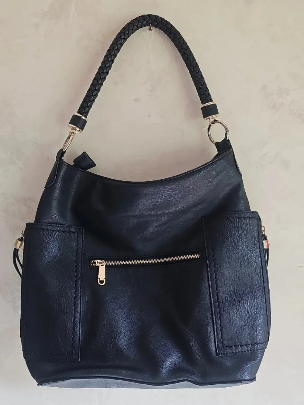 Miztique The Grace Hobo Black Pebble Vegan Leather Bag