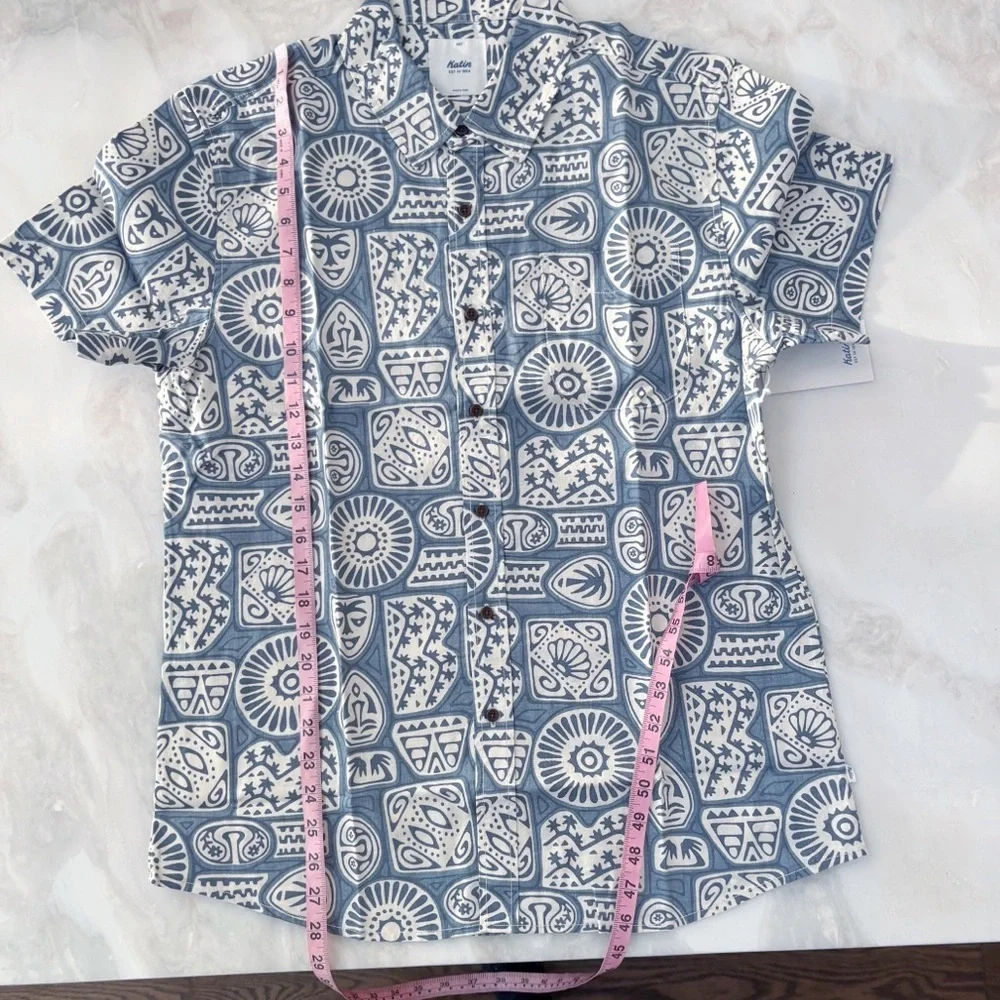 Katin Castaway Linen Blend Button Down Short Sleeve Shirt Men’s Size Medium