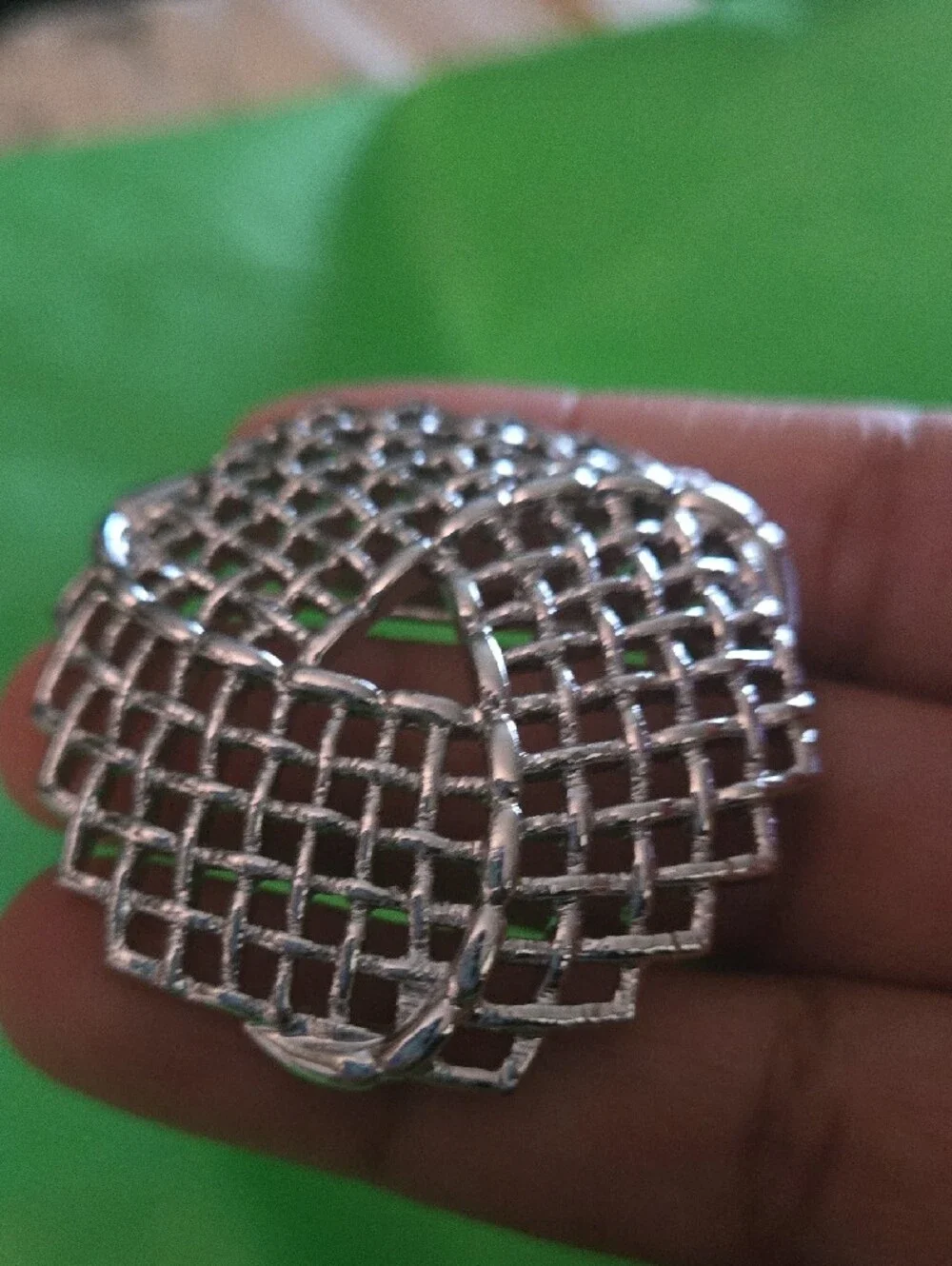 Vintage Sarah Coventry Silver-Tone Woven Lattice Knot Brooch
