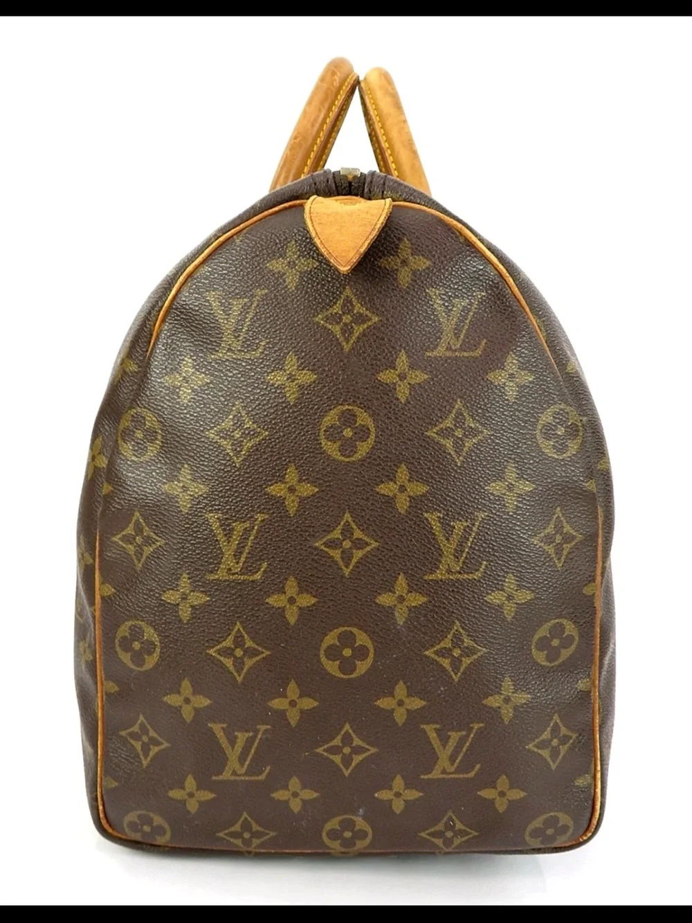 Louis Vuitton Brown Monogram Canvas Duffle with Tan Leather Trim