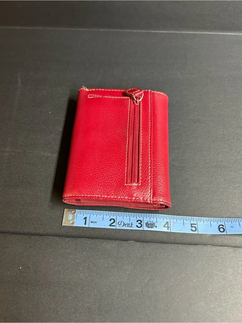 Liz Claiborne Red Faux Leather Trifold ID Credit Card Organizer Clutch